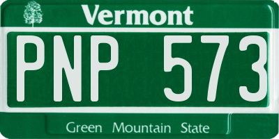VT license plate PNP573