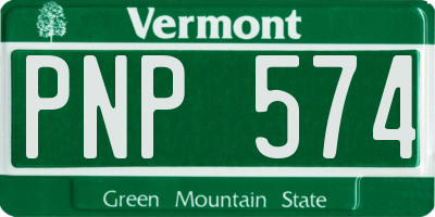 VT license plate PNP574