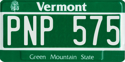 VT license plate PNP575