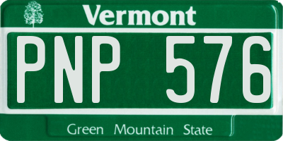 VT license plate PNP576