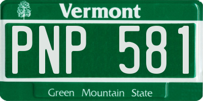 VT license plate PNP581