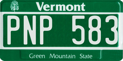 VT license plate PNP583