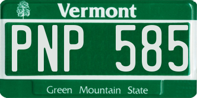 VT license plate PNP585