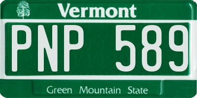 VT license plate PNP589