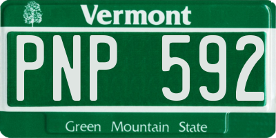 VT license plate PNP592
