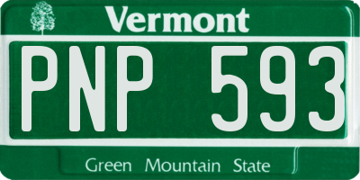 VT license plate PNP593