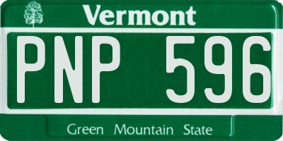 VT license plate PNP596