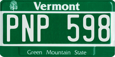 VT license plate PNP598