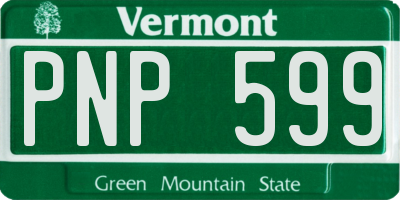 VT license plate PNP599