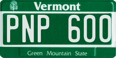 VT license plate PNP600