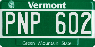 VT license plate PNP602