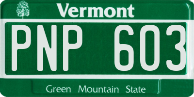 VT license plate PNP603