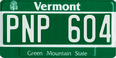 VT license plate PNP604