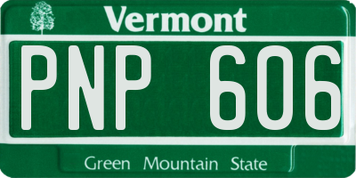 VT license plate PNP606