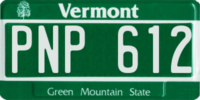VT license plate PNP612