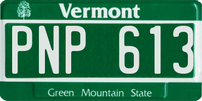 VT license plate PNP613