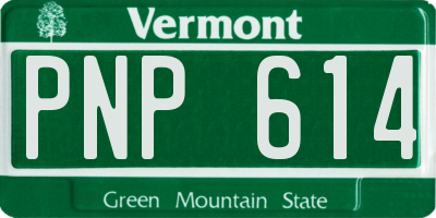 VT license plate PNP614
