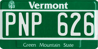 VT license plate PNP626