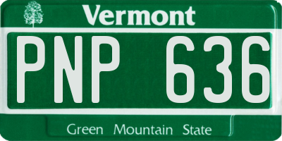 VT license plate PNP636