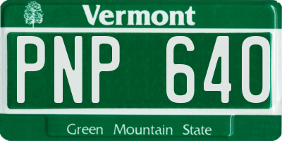 VT license plate PNP640