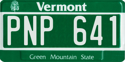 VT license plate PNP641
