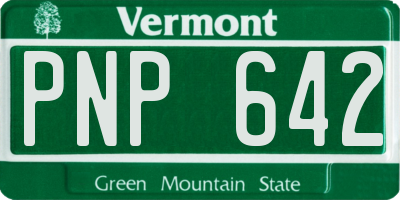 VT license plate PNP642