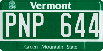 VT license plate PNP644