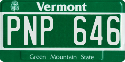 VT license plate PNP646