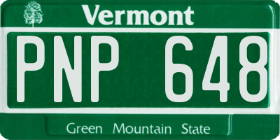 VT license plate PNP648