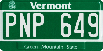 VT license plate PNP649