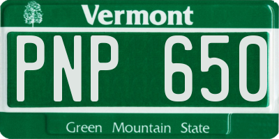 VT license plate PNP650