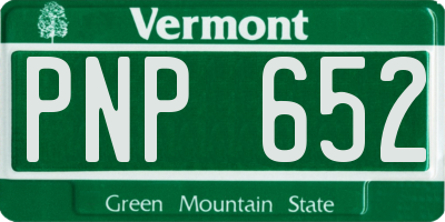 VT license plate PNP652