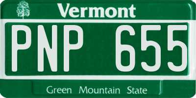 VT license plate PNP655
