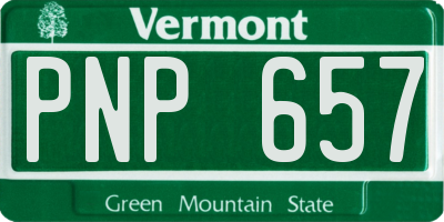 VT license plate PNP657