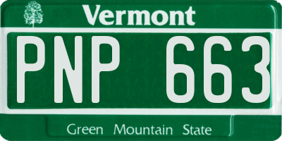 VT license plate PNP663