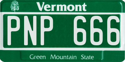 VT license plate PNP666
