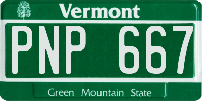 VT license plate PNP667