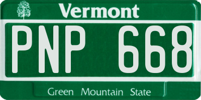 VT license plate PNP668