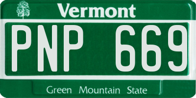 VT license plate PNP669