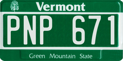VT license plate PNP671