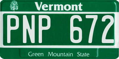 VT license plate PNP672