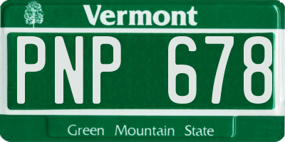 VT license plate PNP678