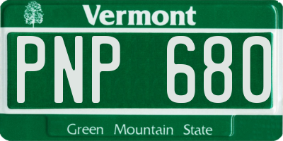 VT license plate PNP680
