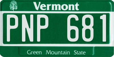 VT license plate PNP681