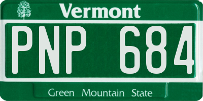 VT license plate PNP684