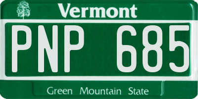 VT license plate PNP685