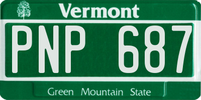 VT license plate PNP687
