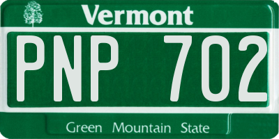 VT license plate PNP702