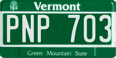 VT license plate PNP703