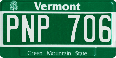 VT license plate PNP706